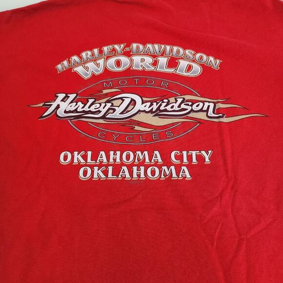 Harley-Davidson 2005 Live To Ride Red Dual Sided Short Sleeve Tee Men's Size L - Picture 4 of 6